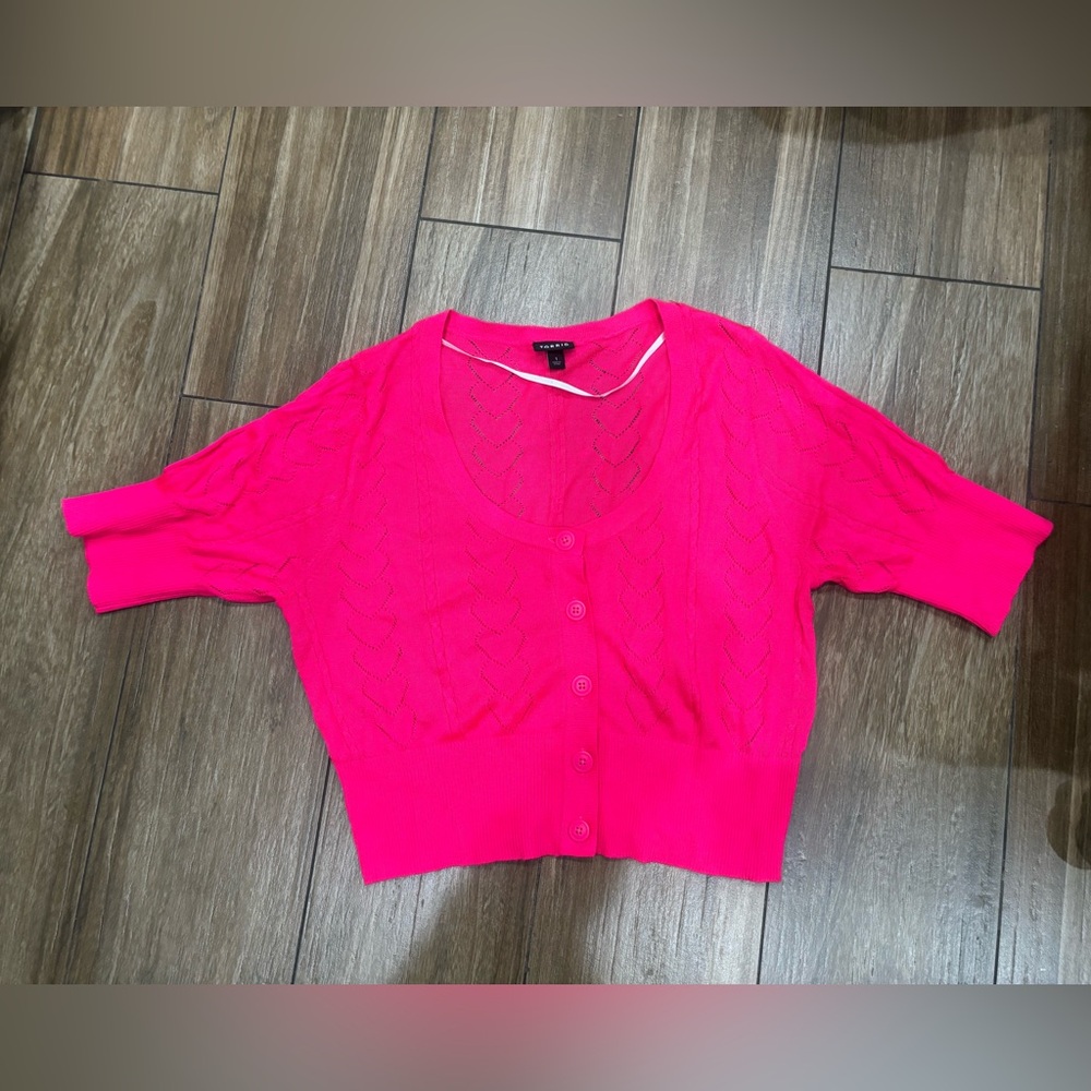 Torrid Vibrant Pink Cropped Cardigan Sweater